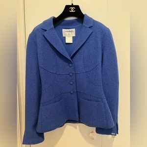 AUTHENTIC CHANEL Blue Wool Blazer